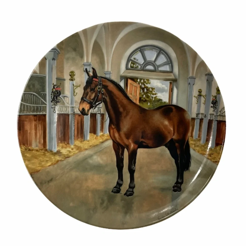 Vintage Spode Horse Collectors Plate Cleveland Bay Western Equestrian Decor